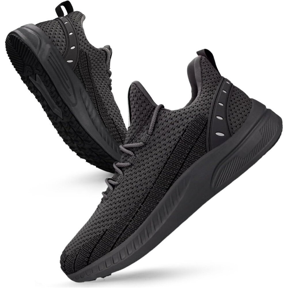 Women's Dark Grey Lightweight Casual Breathable Mesh Walking Sneakers